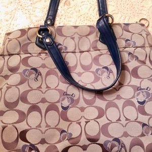 Coach Poppy with blue hearts